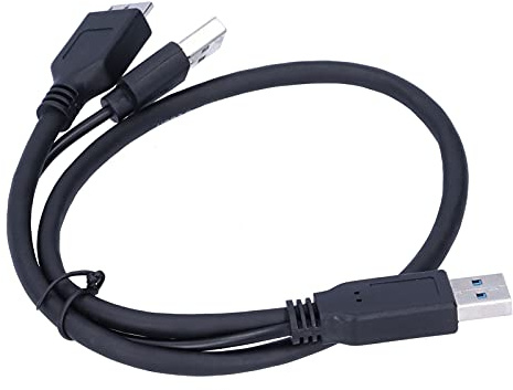UPALDHOU Câble de Données d'alimentation USBA vers USB 2.0 Double Amicro Männchen sur Mâle pour Les Disques Durs Mobiles Noir, Câble de Données à Haute fidélité pour Le Disque Dur Universel et la