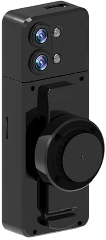 Hkfgdjdl Videoregistratore portatile con schermo, lente girevole a 180°, per conferenze in ufficio, viaggi, uso esterno