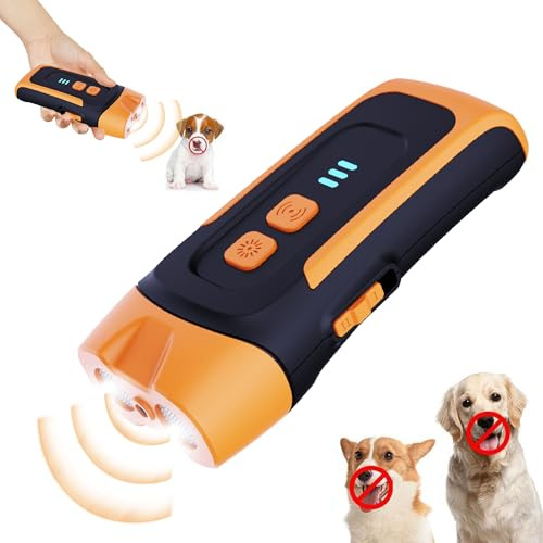 COODAY Tragbares Ultraschall-Trainingsgerät für Hunde,Handheld Ultraschallschutz für Hunde，LED Anti Bellen Gerät,Hundetrainings Geräte Verhaltenshilfen Draußen Zuhause