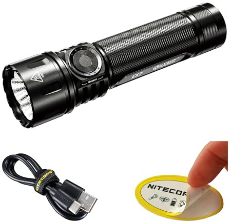 Nitecore EX7 6000 Lumen Taschenlampe - Hochleistungs Wiederaufladbare Taschenlampe mit Strahler, Flutlicht, Gemischt, USB-C Schnellladung, 546y Wurf, Magnetische Endkappe, IP68 Wasserdicht