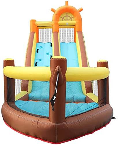 Bouncy Castle Inflatable Bounce House with Slide, Climbing Wall, and Ball Pit for Quick Setup in Backyard Play