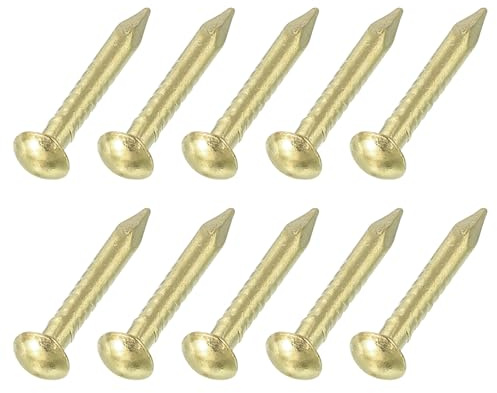 QUARKZMAN 50Stk Kleine Metallstifte 2 x 15mm Messing Rundkopfstifte Übliche Zierstifte Für Haushalt Zimmerei Bilderaufhängung DIY Projekte Gold