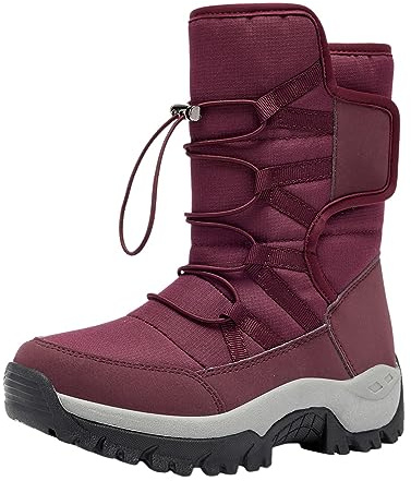EODJXIO Stivali Canadesi Uomo 2026 Scarpe Trekking Impermeabili Invernale Donna Montagna Calde Invernali Scarponi (Rosso,38)