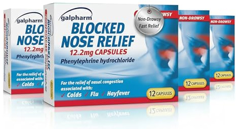 4X 12 Capsules Galpharm Blocked Nose Relief – Bundled by Smart Cutie