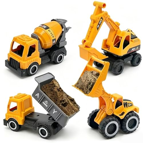 Giocattoli Di Sabbia Costruzione - Con Bulldozer, Giocattoli Educativi,4 Pezzi Camion Sabbiera Giochi all'Aperto | Per Bambini E Bambine, Outdoor, Giardino, Cortile, Spiaggia, Viaggio E Vacanza