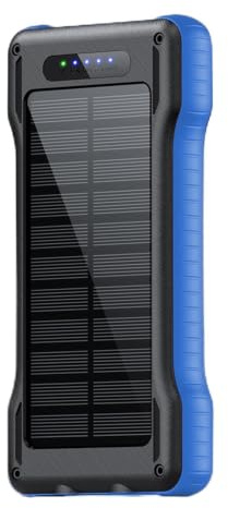 Power Bank Solare Batteria Esterna Impermeabile Da 10000mAh Per Trekking | Caricatore a Ricarica Rapida per Donne Campeggiatrici Escursionisti Viaggiatori Campeggio Viaggio su Strada Trekking Back