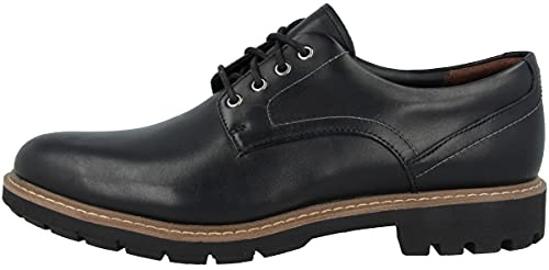 Clarks Batcombe Hall Scarpe Stringate Derby Uomo, Nero (Black Leather), 42 EU