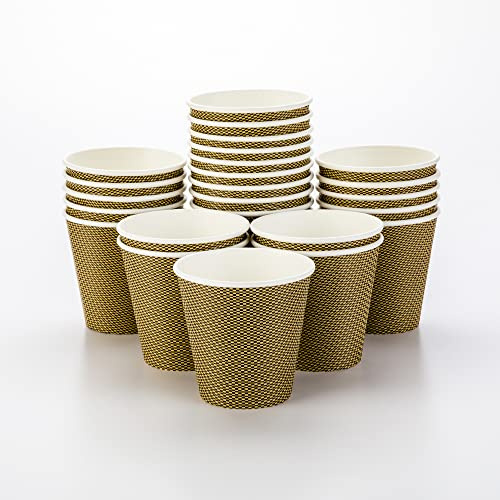 Restaurantware 8 Ounce Disposable Coffee Cups 25 Spiral Wall Hot Cups For Coffee - Lids Sold Separately Double Wall Mocha Paper Insulated Coffee Cups Pin Check Design For Coffee Tea And More