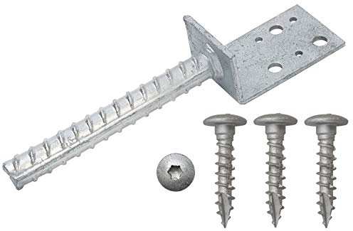 L - Pfostenträger 80 x 40 x 4 mm Stahl verzinkt 1 Stück - mit Pfostenschrauben