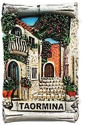 Taormina Sizilien Italien 3D-Kühlschrankmagnet Souvenir Geschenk, Dekoration für Zuhause und Küche, Magnetaufkleber, Sizilien, Italien, Kühlschrankmagnet-Kollektion