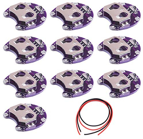 Youmile 10PACK Knopfzellen-Batteriehalter Lilypad CR2032 Batteriemontagemodul für Arduino Small Slide Switch Board DIY Kit