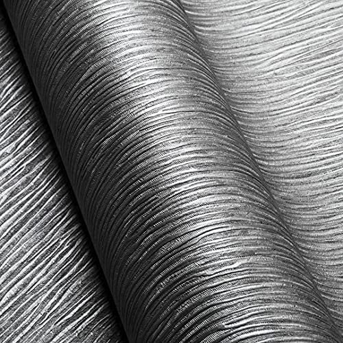 Anaglypta 3D Tapete silber Holzoptik Tapeten mit Prägung Vinyltapete vorgefärbt Strukturtapete schwarz