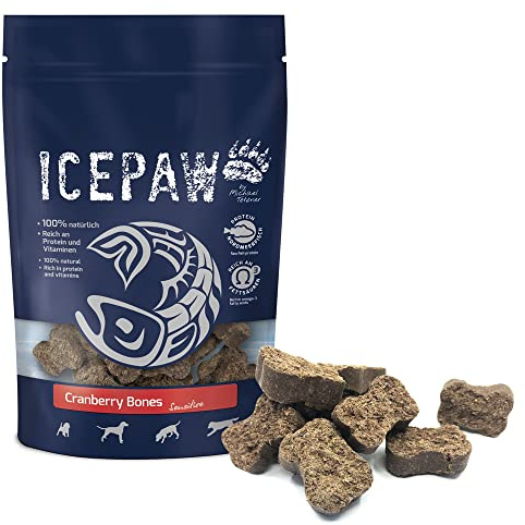 ICEPAW Cranberry Bones I 200 g I Snack für Hunde I Unterstützt Stuhlgang zu verdicken I Unterstützt Harnwege