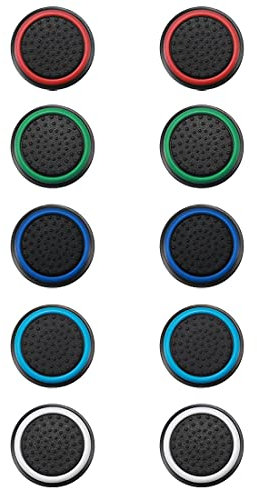 5 Paar Thumbstick Grip Kappen Joystick Daumenkappe Zubehör Silikonschutzhülle ist kompatibel mit PS5 / PS4 / PS3 / PS2 / Xbox 360 / Xbox