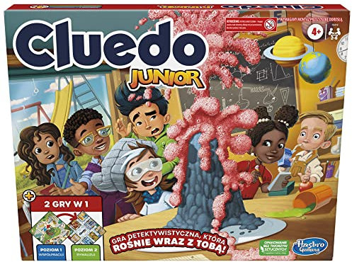 Hasbro Gaming Hasbro Cluedo Junior game, 2-sided board, 2 games in 1, Cluedo detective game for younger children, board games for children, junior games (polish version)