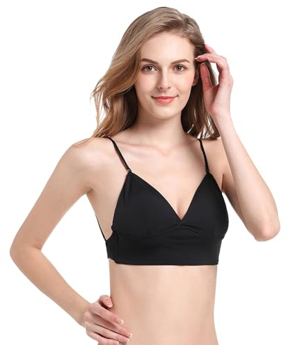 BKEPDY Soutien Gorge Femme Dos Nu Invisible Sexy Soutien Gorge sans Armature Femme en V Brassiere Bas du Dos Convertible en Soutien-Gorge Taille Basse pour Femmes