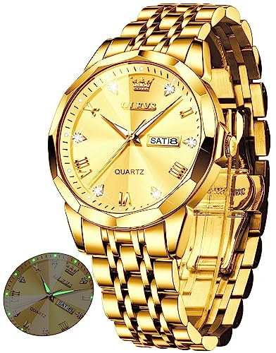 OLEVS Herrenuhren Business Kleid Luxus Armbanduhr Luminous Leicht zu lesen wasserdichte Edelstahluhr für Männer