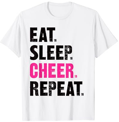 Eat Sleep Cheer Repeat Cheerleading Shirts Cheerleader Geschenke T-Shirt