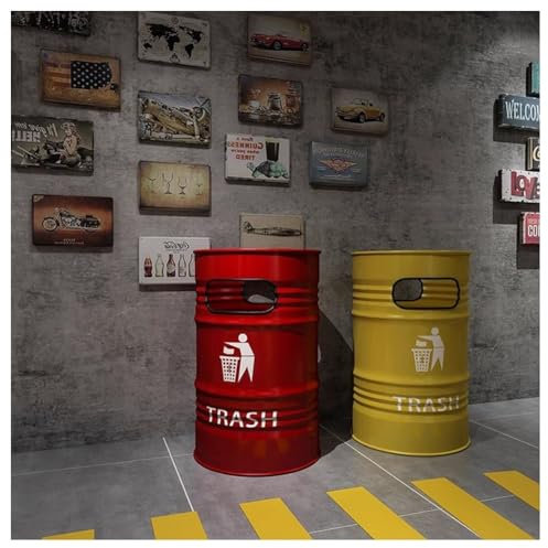 Cubo de Basura de Gran Capacidad, Cubo de Basura Industrial para Uso Interior y Exterior, Recipiente de Basura Duradero y Resistente a la Intemperie(Amarillo)