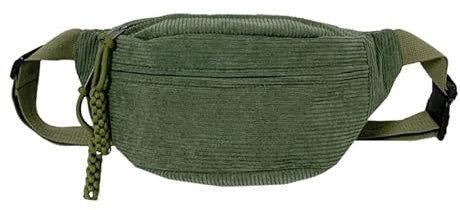 Cord Bauchtasche,Crossbody Bag 2 Fächer Umhängetasche,Stilvolle Brusttasche Gürteltasche Hüfttaschen für Damen Herren Sportlich,Outdoor Sport Reise Laufen Schule Fahrrad Fanny Pack(Farbe:Grün)