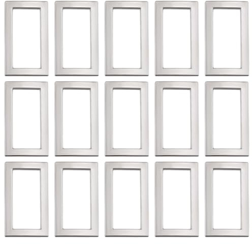 Beebeecraft 1 caja de 16 hebillas de Anillo Rectangulares de Metal Hebilla de Bolso de Plata de 25mm Hebilla Deslizante Rectangular Plana Sujetador de Bucle Conectores de Cinturón para Ajustador