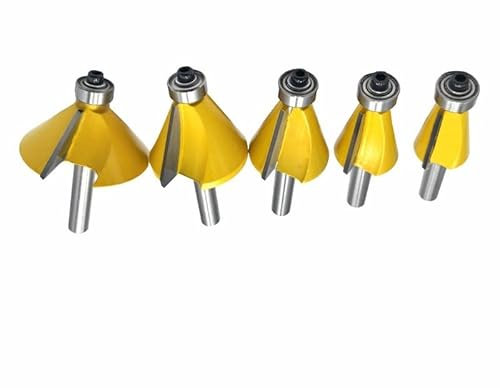 5 stücke Fräser Set Fasenfräser 11,25 15 22,5 30 45 Grad Fräser for Holz Woodorking Werkzeugmaschinen LT107(8mm Shank)