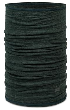 Buff Merino Lightweight multifunktionell halsduk herr dam vuxen halsvärmare merinoull, vandring, utomhus, hållbar, lätt, fin, en storlek, grön