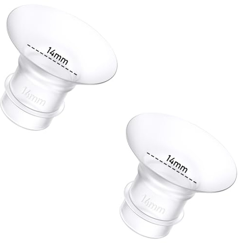 2PCS Flange Insert 14mm Compatible with Momcozy M9/M6/M5/S12 Pro/S9 Pro/Medela/Spectra/Bellababy/Lansinoh/Elvie/Nuliie/KISSBOBO/ANWIKE 24mm Wearable Breast Pump Replacement Accessories