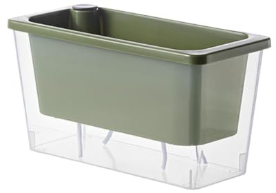 Rechteckige Selbstbewässernde Blumentöpfe,Rechteckige PflanztopfKräutertopf | Fensterbank Blumenkasten Mit Wasserspeicher, Moderne Kunststoff Blumentöpfe Für Küche Balkon Fensterbank(26.5x14x12cm)