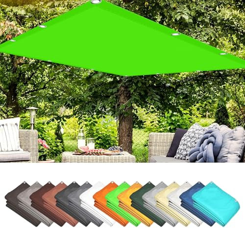 Vela Ombreggiante Impermeabile 6 x 10 m Anti UV 98% Parasole Tenda Parasole Protezione Raggi UV con Fune Tenda a Vela per Esterno Gazebo Piscina Campeggio, Verde Tenero