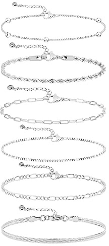 VIROMY Bracciali in Argento per Donne Bracciali Impilabili Placcati in Argento 925 con Scatola a Spina di Pesce Catena Cubana a Orda Attorcigliata