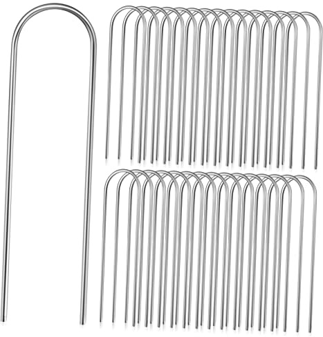 Gatuida 100pièces Piquets De Tente Piquets De Trampoline pour Toile De Contrôle De Jardin Forme De u pour Filets Et Membranes Outils De Fixation pour Gazon Artificiel Et Plantes