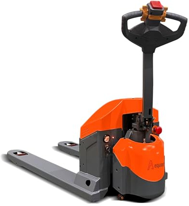 Aequanta Full Electric Pallet Jack, Compact Walkie Pallet Truck 3900lbs Load Capacity 48x27 Forks, Powered Electric Material Mover for Tight Spaces-Orange