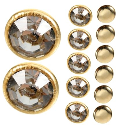 SEWOART Remaches De Gemas De Imitación Cristal Doble Tapa Para Bricolaje, 8 Mm, 100 Piezas, Para Marroquinería, Ropa y Accesorios, Uso Manualidades y Decoración