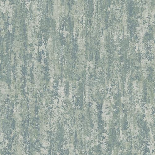 SOPHIE LAURENCE Plain Teal Wallpaper Textured Industrial Effect Paste The Wall Free Match Lounge