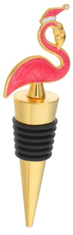 Cabilock Flamingo Weinstopper aus Metall, Goldfarbener Getränkeverschluss | Aluminiumlegierung und Thermoplastisches Gummi, Frischer Verschluss für Besondere Anlässe und Hochzeiten, Kompakt