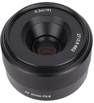 Andoer Objetivo AF 27mm F2.8 Lente Gran Angular con Motor para Fotografía de Retrato Paisaje y Macro Apertura F2.8 y Enfoque Automático Ojo Compatibl Montura E para A6000 A6400