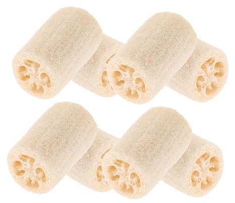 Anneome 8 Stück Teiliges Natürliches Loofah Duschschwamm Vielseitig für Körperpeeling und Küchenreinigung Sanftes Peeling aus Hautfreundlichem Naturfaser-material Kompakt und Platzsparend
