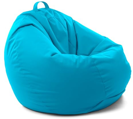 Avalon - Puff Poltrona Sacco Gigante XXL SOFTY 90×90×H90cm Sfoderabile, Pouf Sacco di Qualità Sartoriale, Bean Bag per Sedersi Ergonomico, Tessuto Antistrappo Impermeabile, Made in Italy(Petrol)