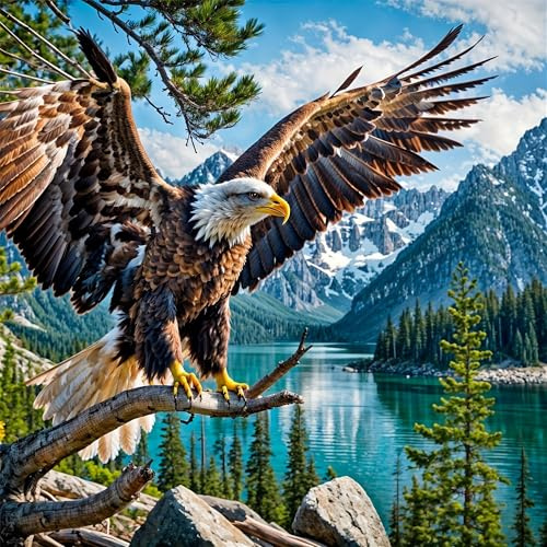 NZNANCHU Diamond Painting Erwachsene,5D Tiere Diamant Painting Bilder,Adler Diamants Painting Erwachsene Für Home Wand Decor,Frauen Geschenk (Adler)