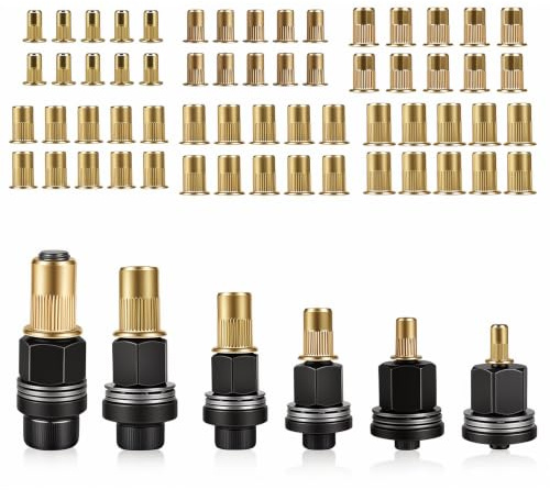 Dexpally 6 Piezas Remaches Roscados Kit, Remachadora de Tuercas Remachables, para M3, M4, M5, M6, M8, M10, con 60 Tuercas, para Metal, Acero, Chapa