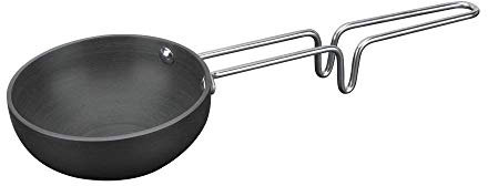 WhopperIndia Nonstick & Hard anodised tadka pan/Spice Roasting pan/vagharia with Long Handle