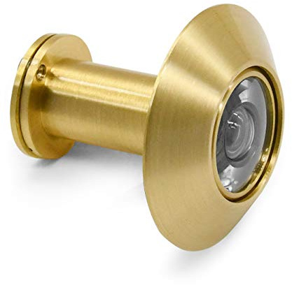 Earl Diamond - Door Viewer Peephole, Solid Brass 200-Degree Security Peephole with Heavy Duty Rotating Privacy Cover for for 1-3/8 to 2-1/6 Doors for Home Office Hotel - Satin Gold