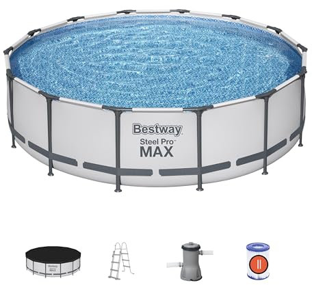 Bestway 56950-3 Set Piscina Fuori Terra Steel PRO Max Rotonda da 427x107 cm