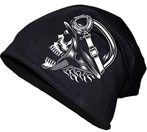 Spaß Kostet Herren Long Beanie Mütze Biker Totenkopf Skull Größe XS bis XXL