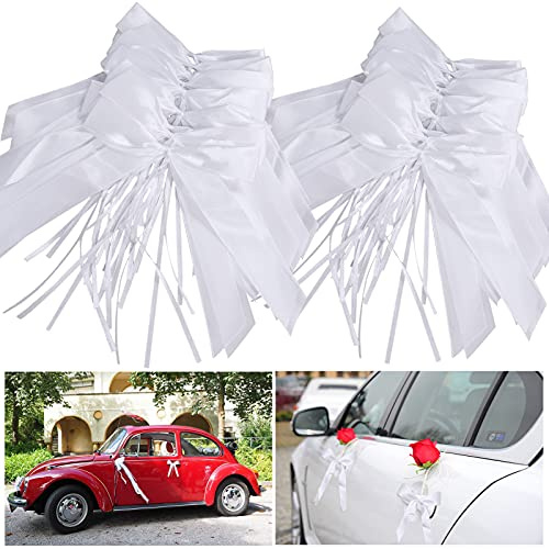 100 Stück Antennenschleifen Autoschleifen,Autoschleifen Hochzeit Antennenschleifen Weiß,hochzeitsschleifen fürs Auto,autoschleife Hochzeit,Verwendet für Hochzeits,Autoschmuck,Zuckerbeutel