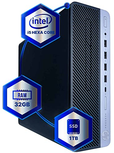 HP ProDesk 600G4 Desktop Computer | Hexa Core Intel i5 (3.2) | 32GB DDR4 RAM | 1TB SSD Solid State | Windows 11 | Home or Office PC (Renewed)