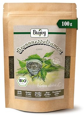 Biojoy Semi di Ortica BIO (100 g), essiccati e interi, ideali per Tisana all’ortica o da mangiare (Urtica dioica)