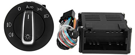 ZIxmix Car Headlight Switch Auto-Scheinwerfersensor, Scheinwerferschalter + Steuermodul, passend for VW T5 T5.1 Transporter 2003–2015 Headlight Switch