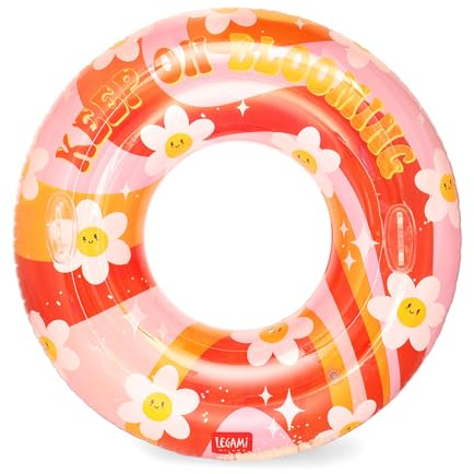 Legami - Ciambella Gonfiabile per Piscina, Maxi Ciambellone per Ragazzi e Adulti, Accessorio Gonfiabile Mare Spiaggia, Sostiene Fino a 80 Kg, Ciambella a Forma di Salvagente, Diametro 102 cm, Daisy
